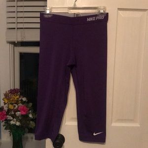 Purple Nike pro capris